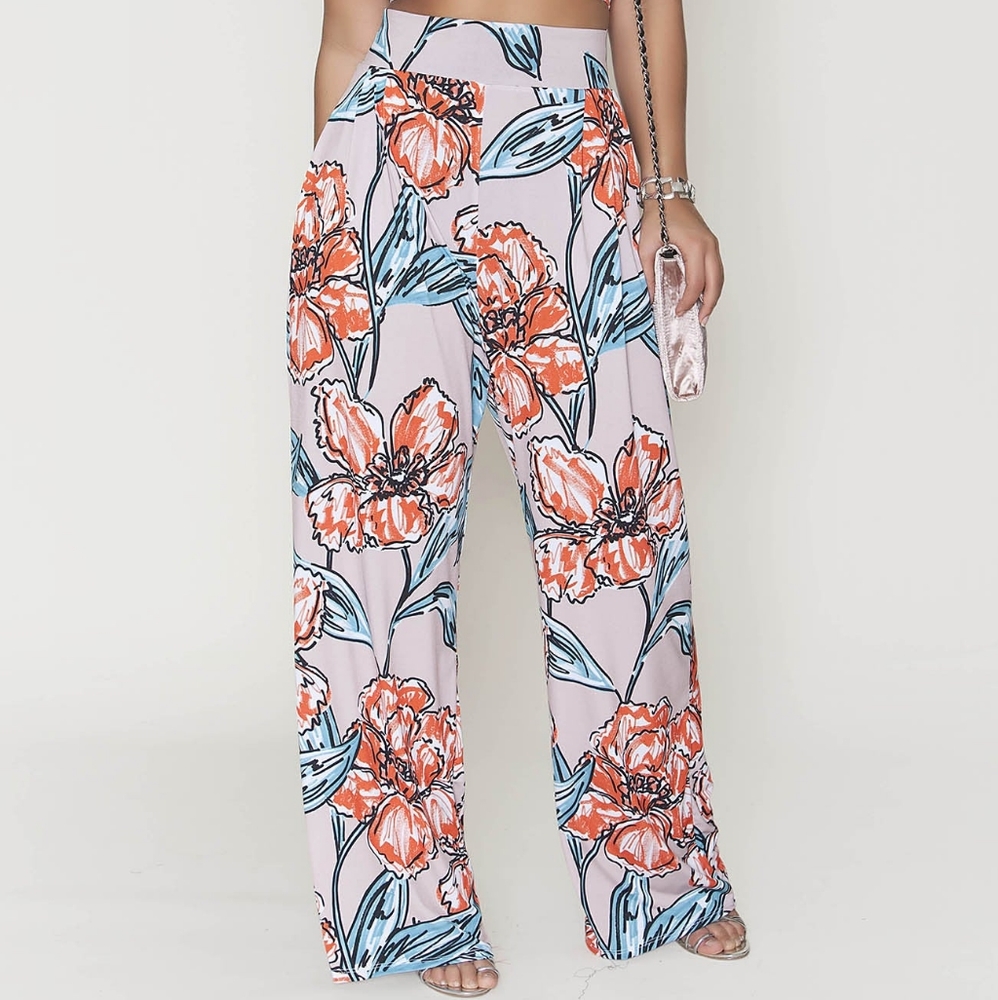 Vibrant Flower Beach + Brunch Pants